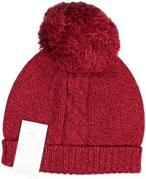 10307A-BEANIE W/POMPOM-Red