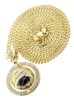 10K Yellow Gold Basketball Necklace | Appx. 21.3 Grams