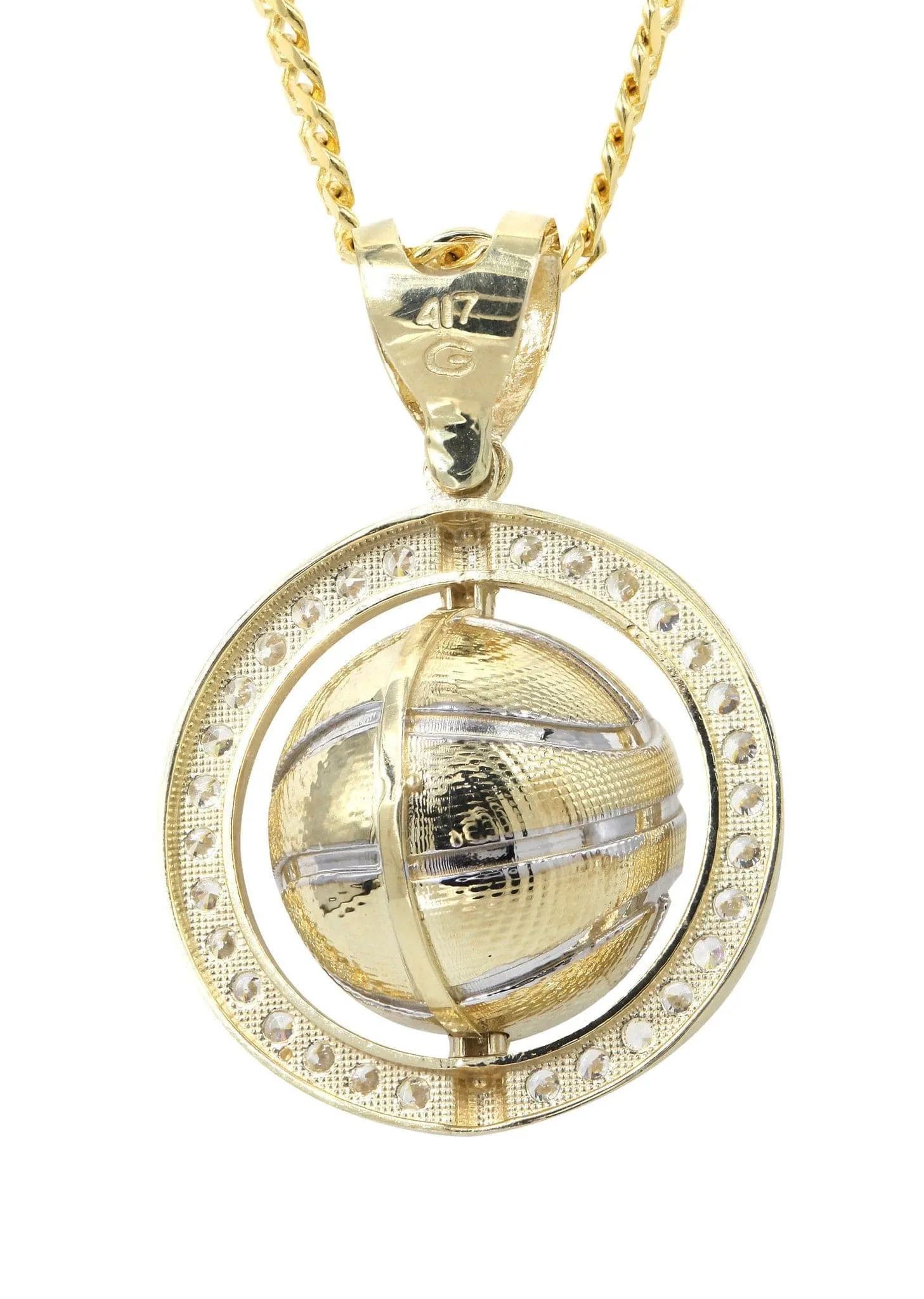 10K Yellow Gold Basketball Necklace | Appx. 21.3 Grams