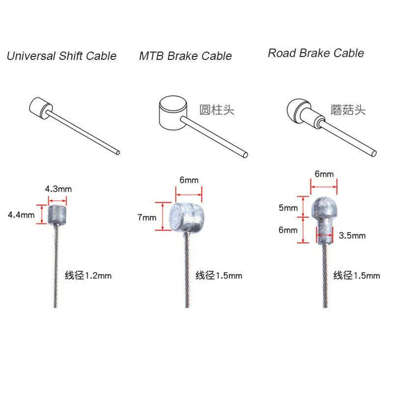 10PC Bicycle Brakes Line Road Mountain Bike Brake Cable Universal Bicycle Shift Cable Durable Road MTB Brake Shift Wire