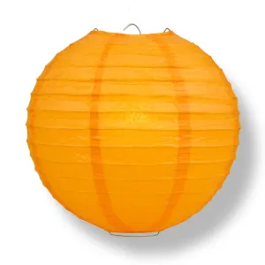 10" Orange Round Paper Lantern, Even Ribbing, Chinese Hanging Wedding & Party Decoration