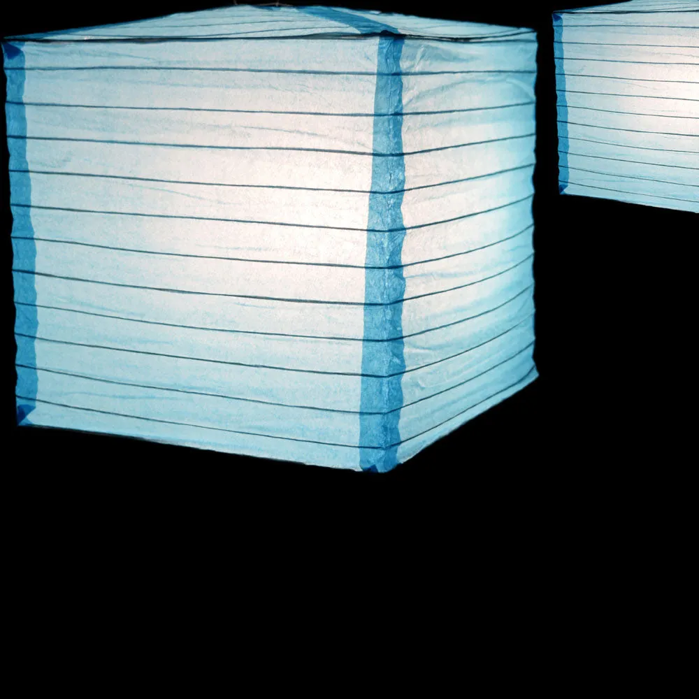 10" Turquoise Square Shaped Paper Lantern