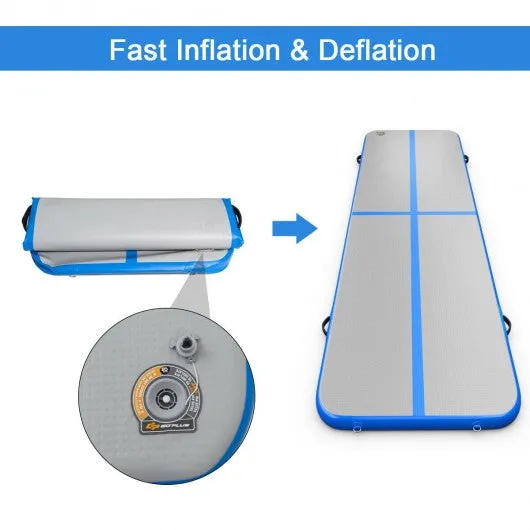 13' x 3' Inflatable Gymnastic Air Mat with Electric Pump Joinable-Blue