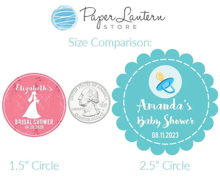 1.5 Inch Candy and Treats Circle Label Stickers for Party Favors & Invitations (Pre-Set Designed, 24 Labels)