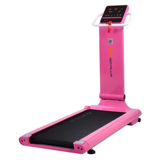 1.5HP LED Folding Exercise Fitness Running Treadmill with USB MP3-Pink