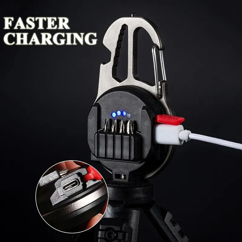 2023 New Mini Lantern Mutifuction Portable LED Flashlight Pocket Work Light Outdoor Camping Fishing Climbing Keychain Light