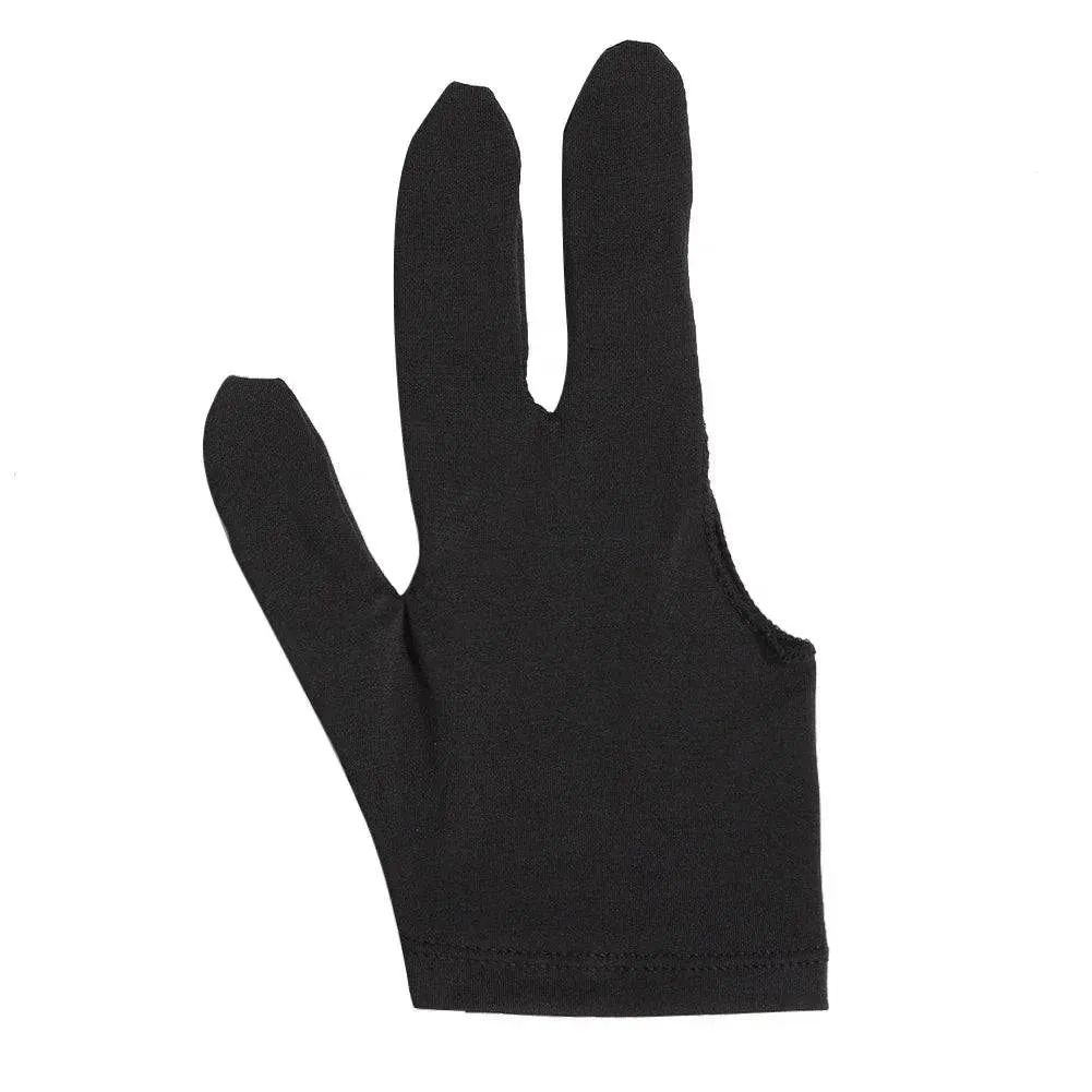 3-Finger Open Snooker Billiard Gloves Left/Right Hand Protector Billiard Pool Cue Mitten One Size Unisex Sportswear