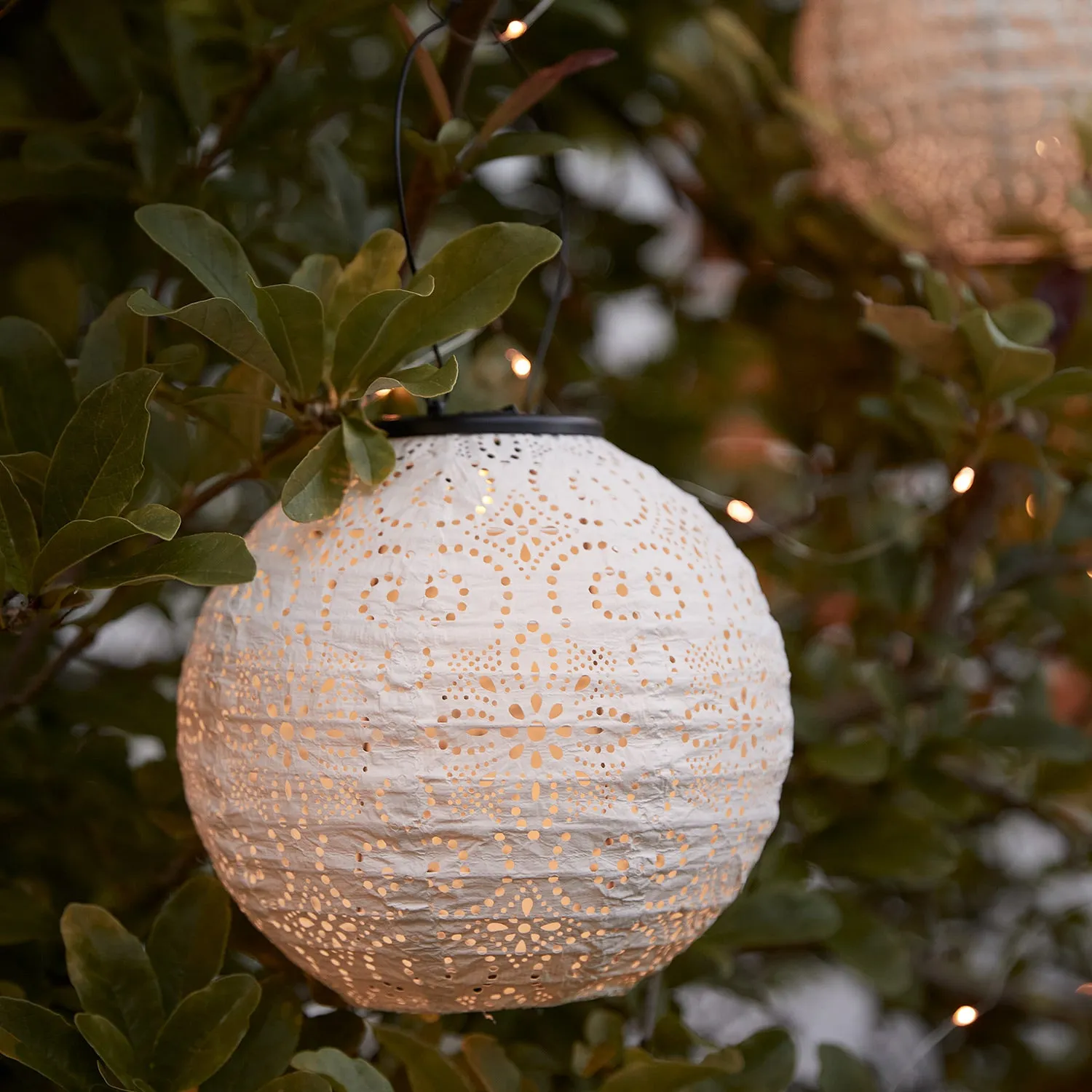 3 Round Pastel Tyvek Hanging Solar Lanterns