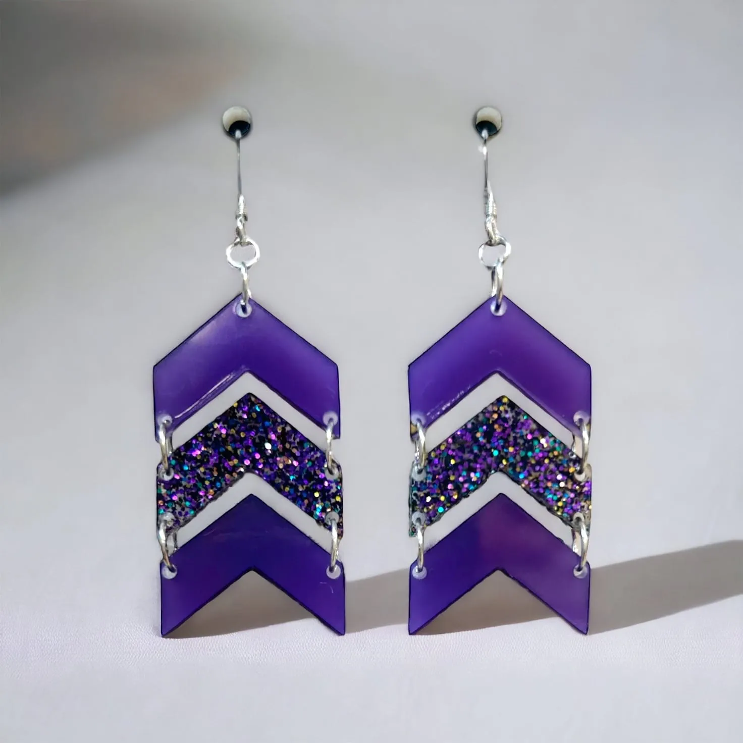 Acrylic Chevron Earrings (Ready to Wear)