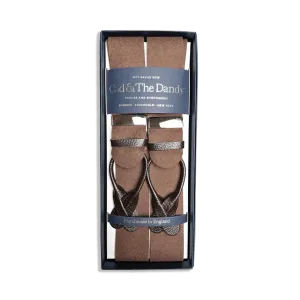 Albert Thurston Boxcloth Braces in Chocolate Brown