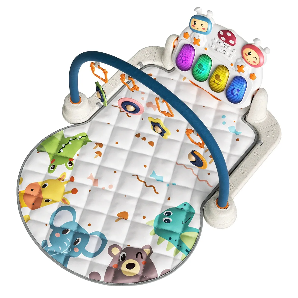 Baby gym activity play mat with lights and music bluetooth play piano gym, early development activity toy for infant 0 Month 