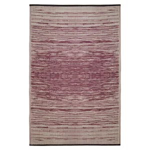 Brooklyn Wine and White Modern Recycled Plastic Reversible Outdoor Rug