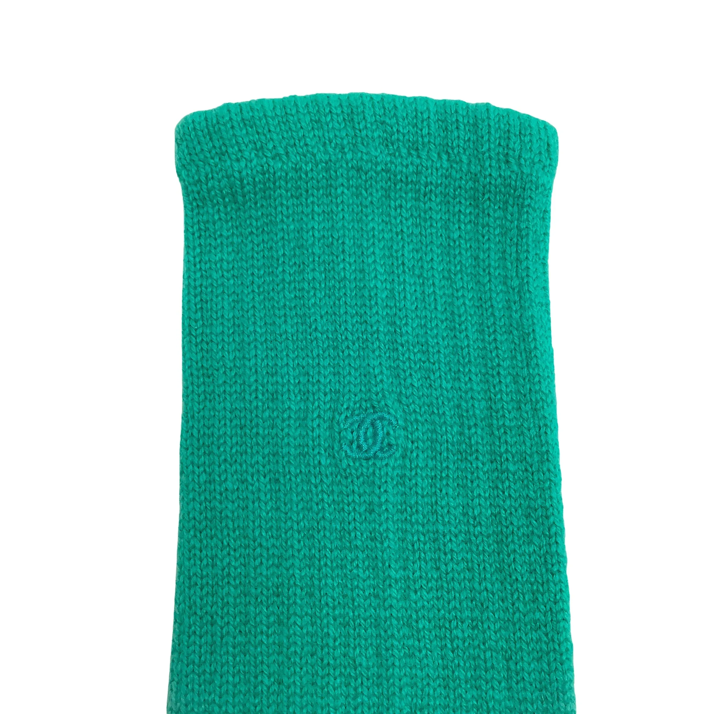 Chanel Emerald Green Cashmere Gloves