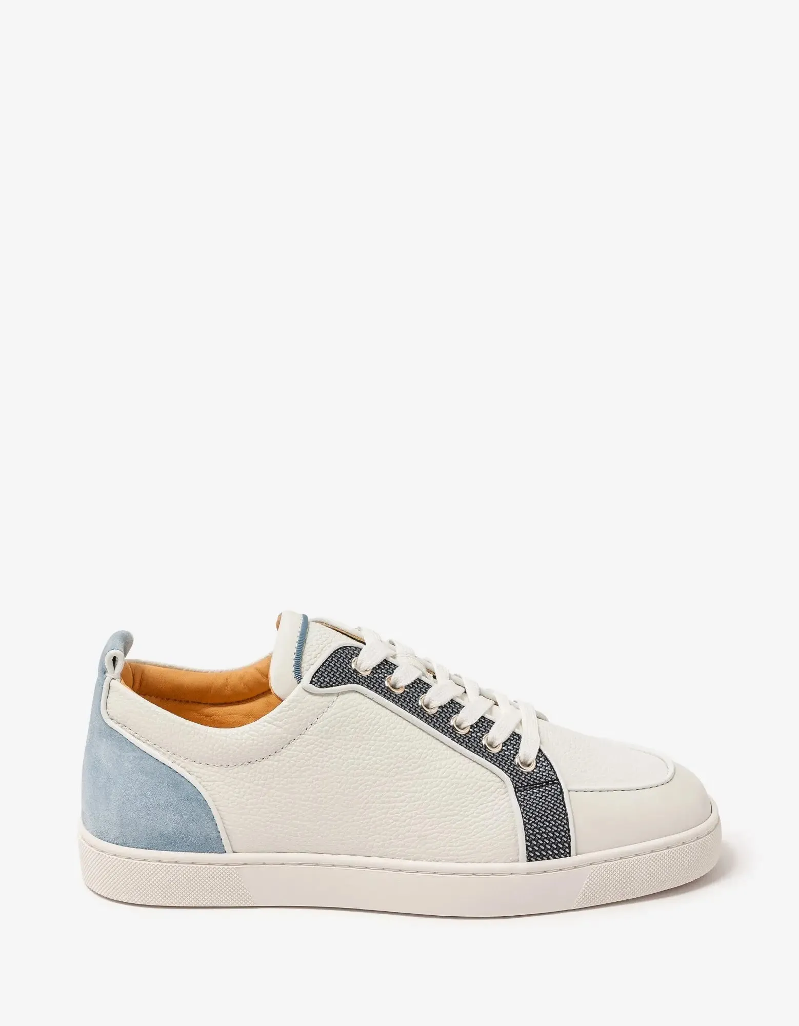 Christian Louboutin Rantulow Orlato Flat White Multicolour Grain Leather Trainers -