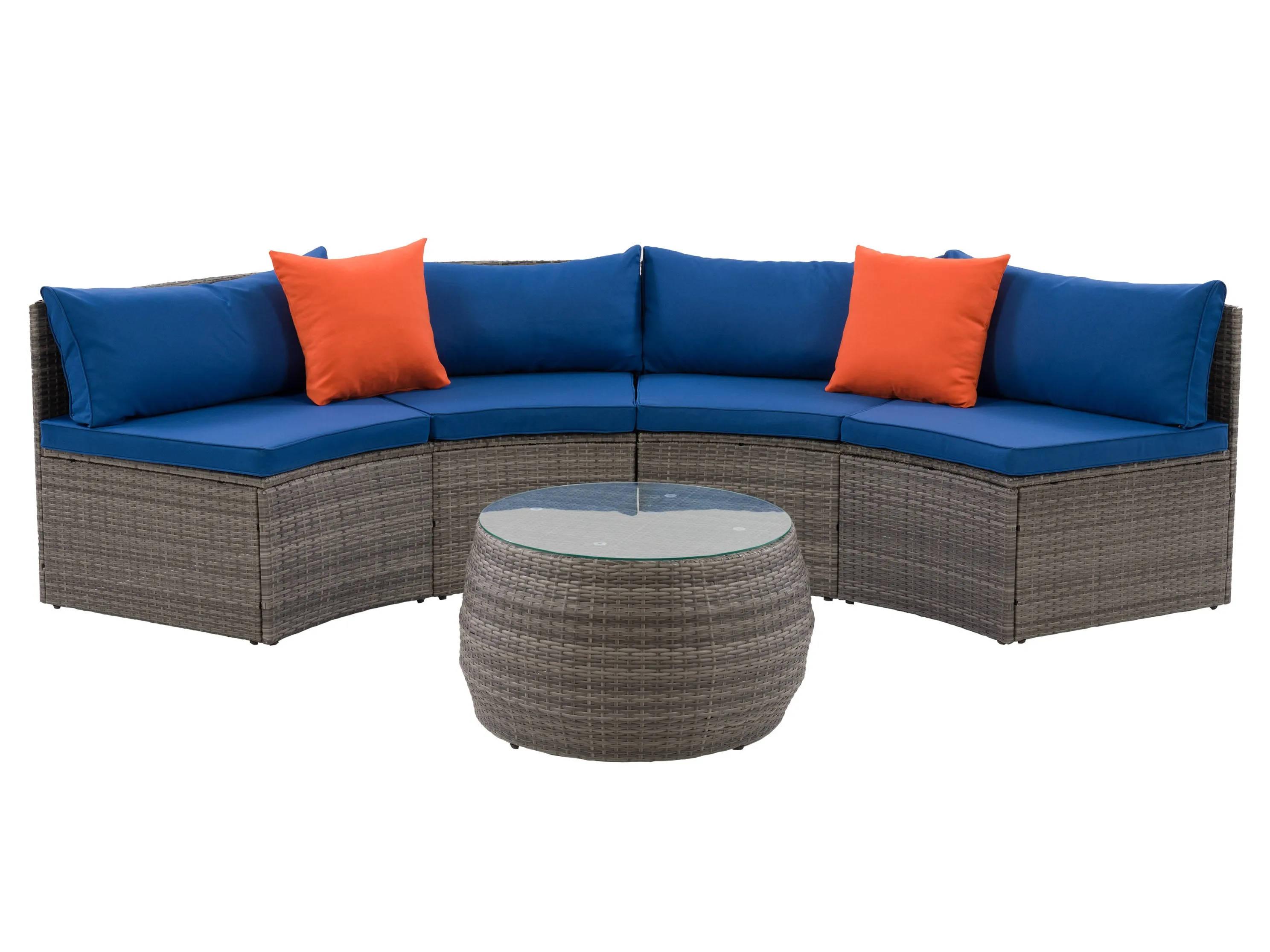 Curved Outdoor Sectional Set, 3pc