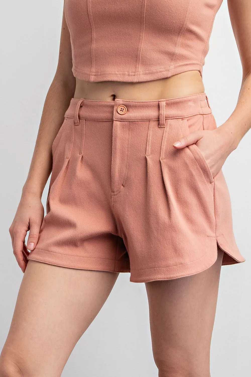 *Curvy Girl* Cotton Stretch Twill Shorts - Final Sale