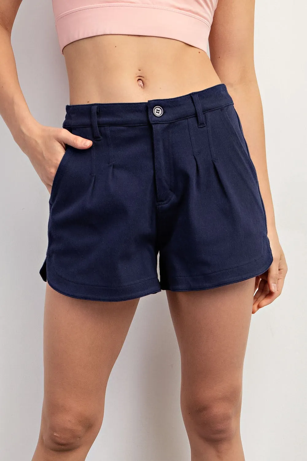 *Curvy Girl* Cotton Stretch Twill Shorts - Final Sale