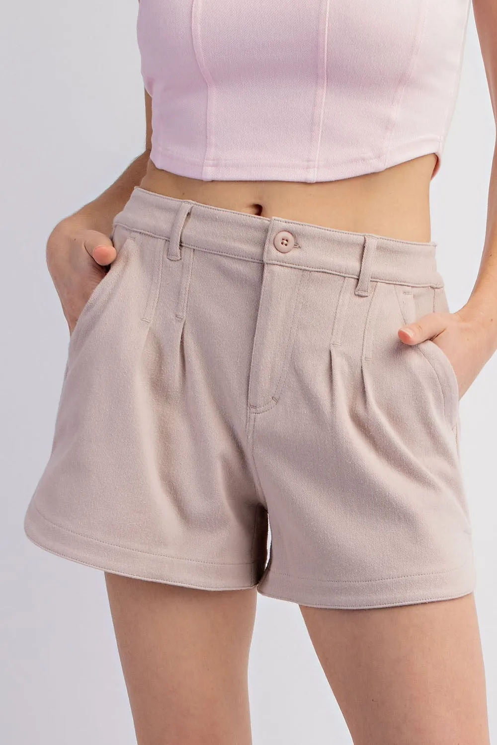 *Curvy Girl* Cotton Stretch Twill Shorts - Final Sale