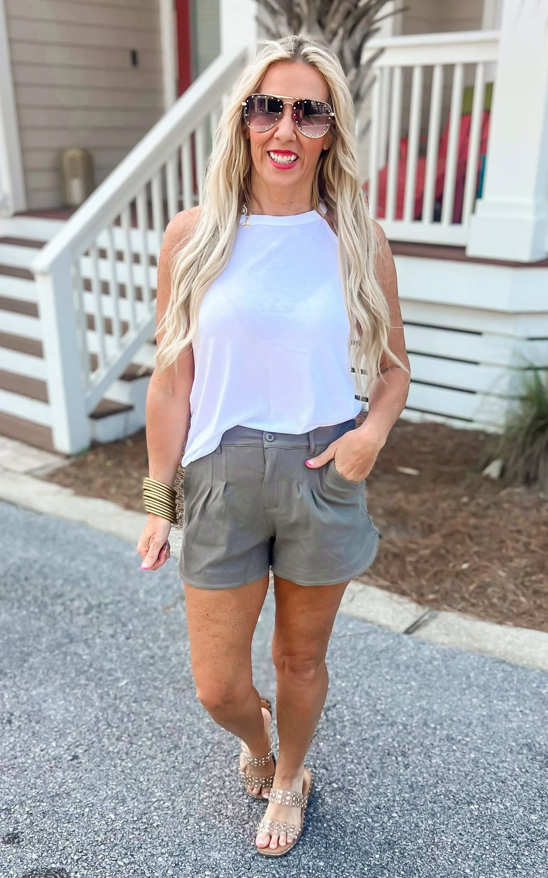 *Curvy Girl* Cotton Stretch Twill Shorts - Final Sale