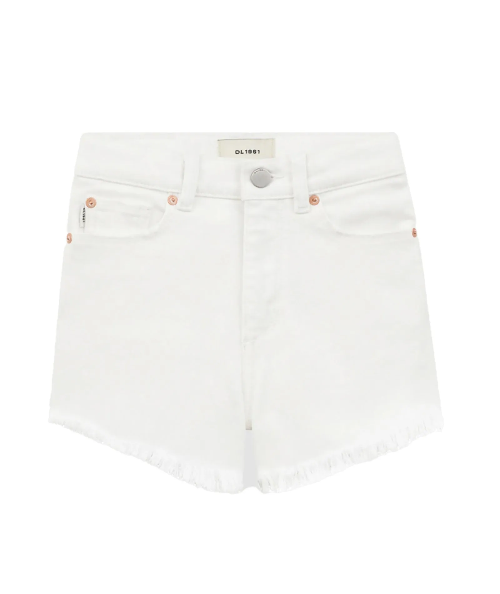 DL1961 Girls Lucy White Frayed High Rise Cut Off Shorts