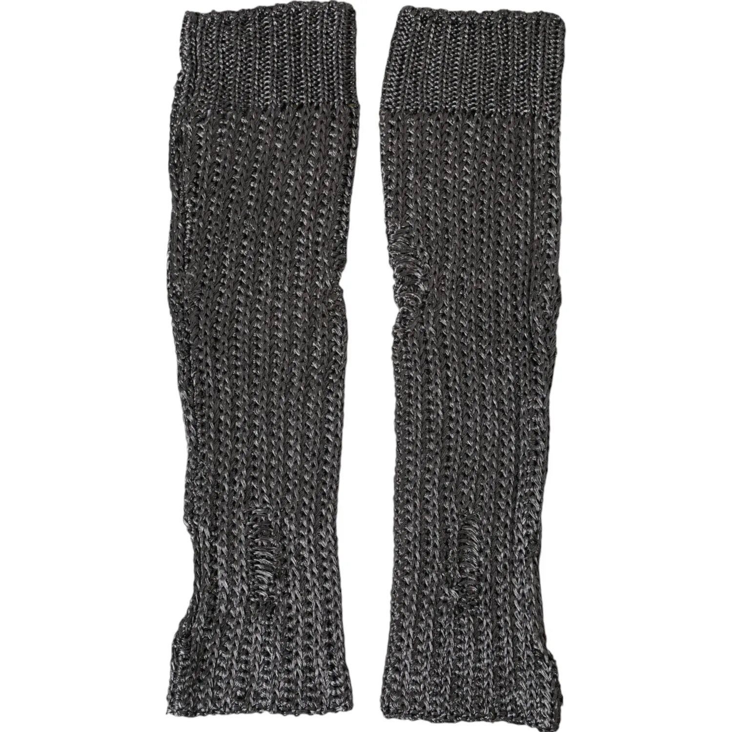 Dolce & Gabbana Gray Viscose Knitted Finger Less Gloves