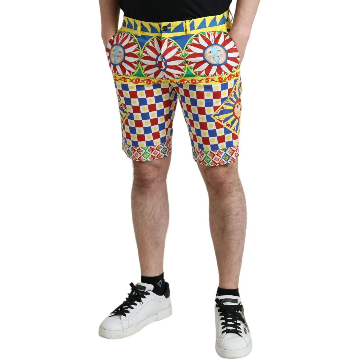 Dolce & Gabbana Multicolor Print Bermuda Shorts