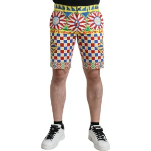 Dolce & Gabbana Multicolor Print Bermuda Shorts