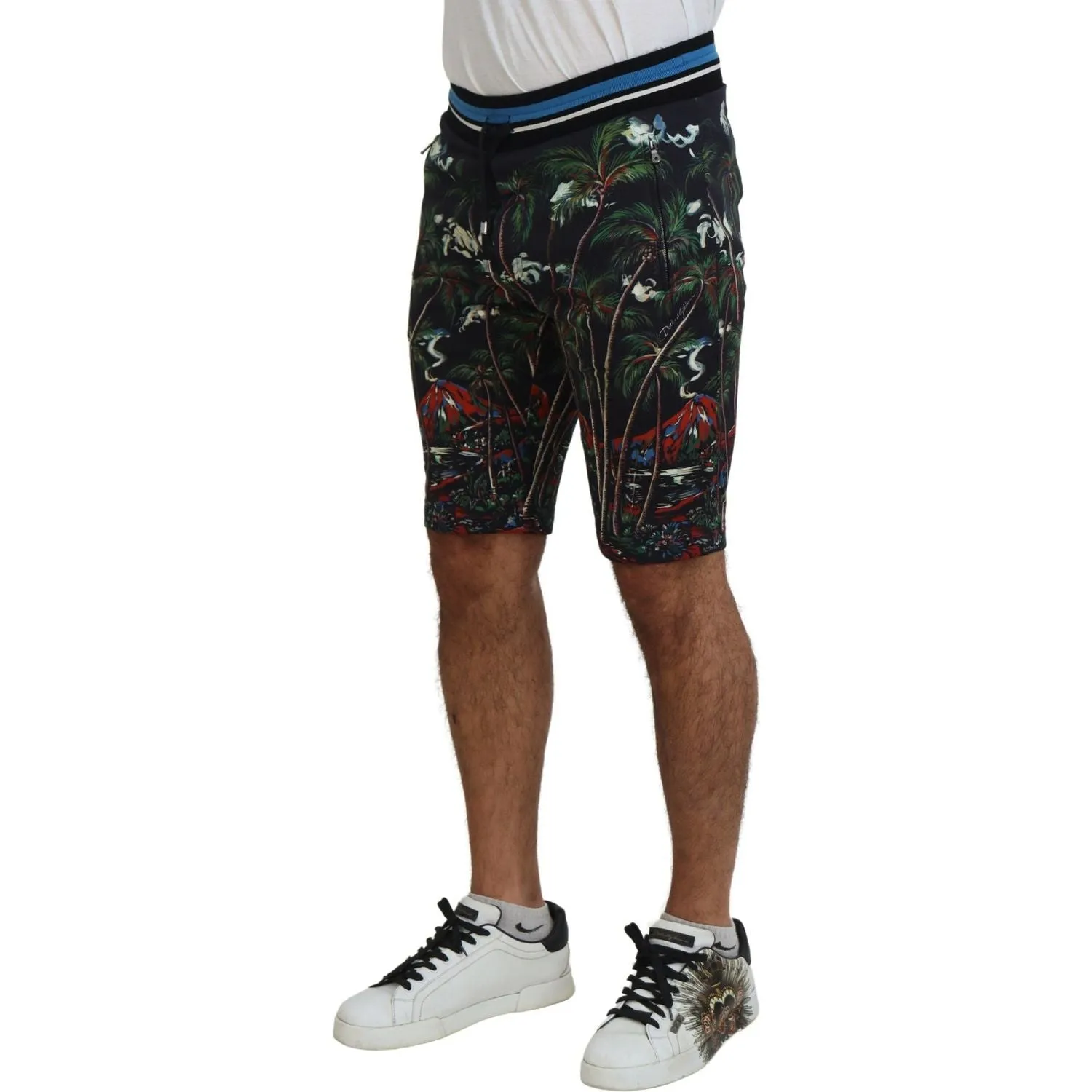 Dolce & Gabbana Volcano Print Casual Knee-Length Shorts