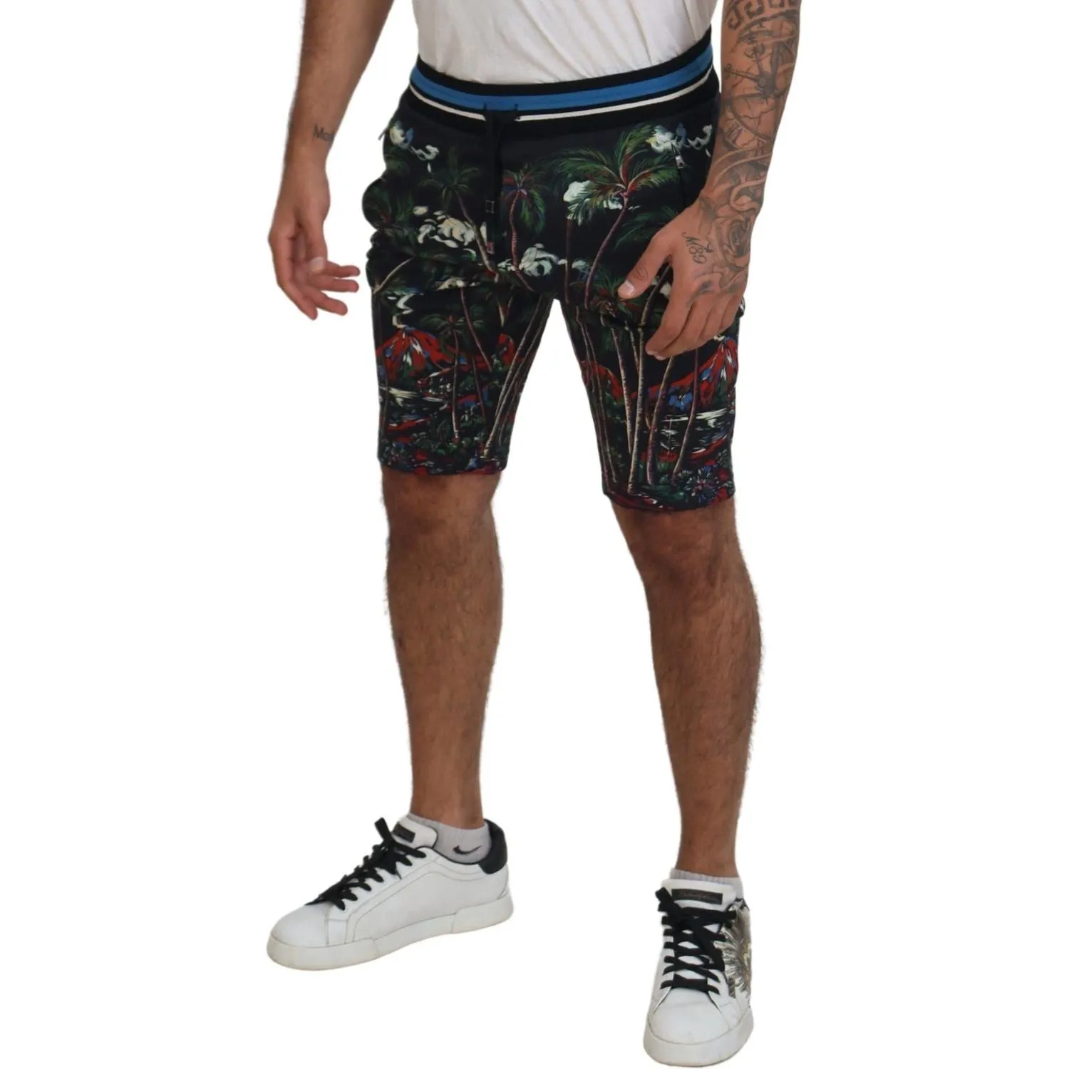 Dolce & Gabbana Volcano Print Casual Knee-Length Shorts