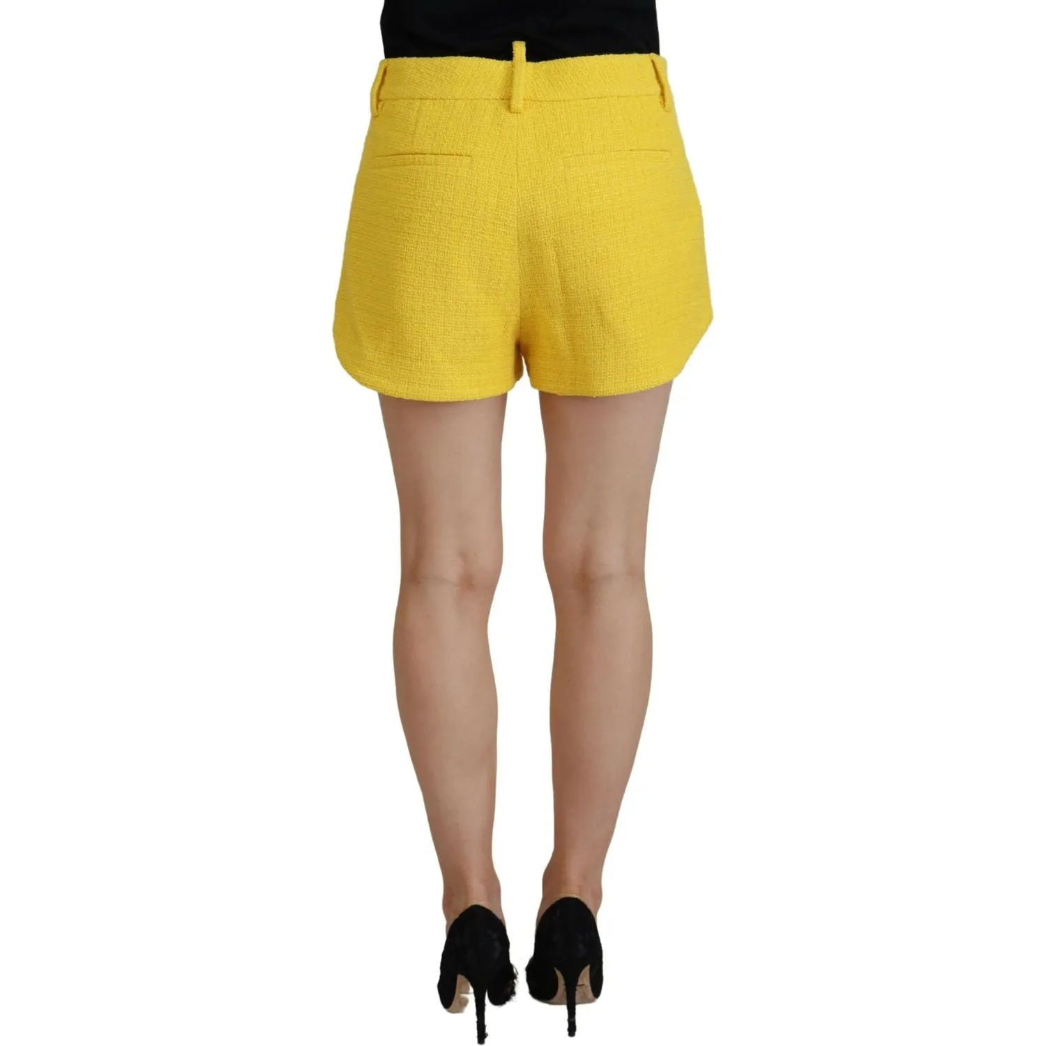 Dsquared² Yellow Peak Double Breasted Suit Blazer Short Set