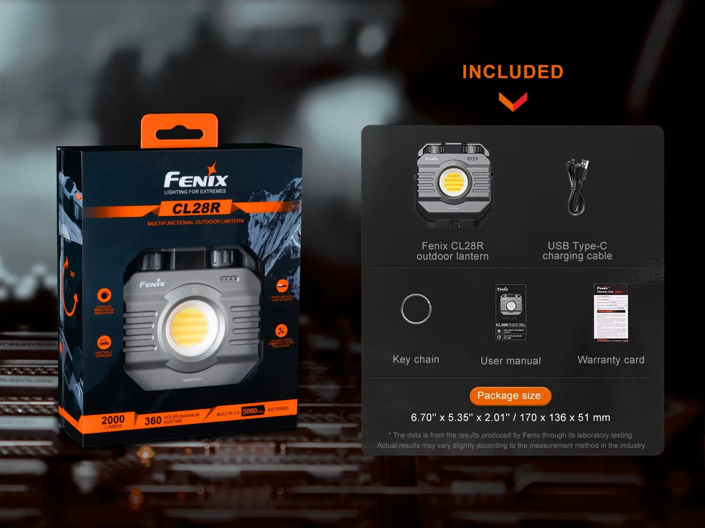 Fenix CL28R Outdoor Lantern | Multifunctional Rechargeable Lantern