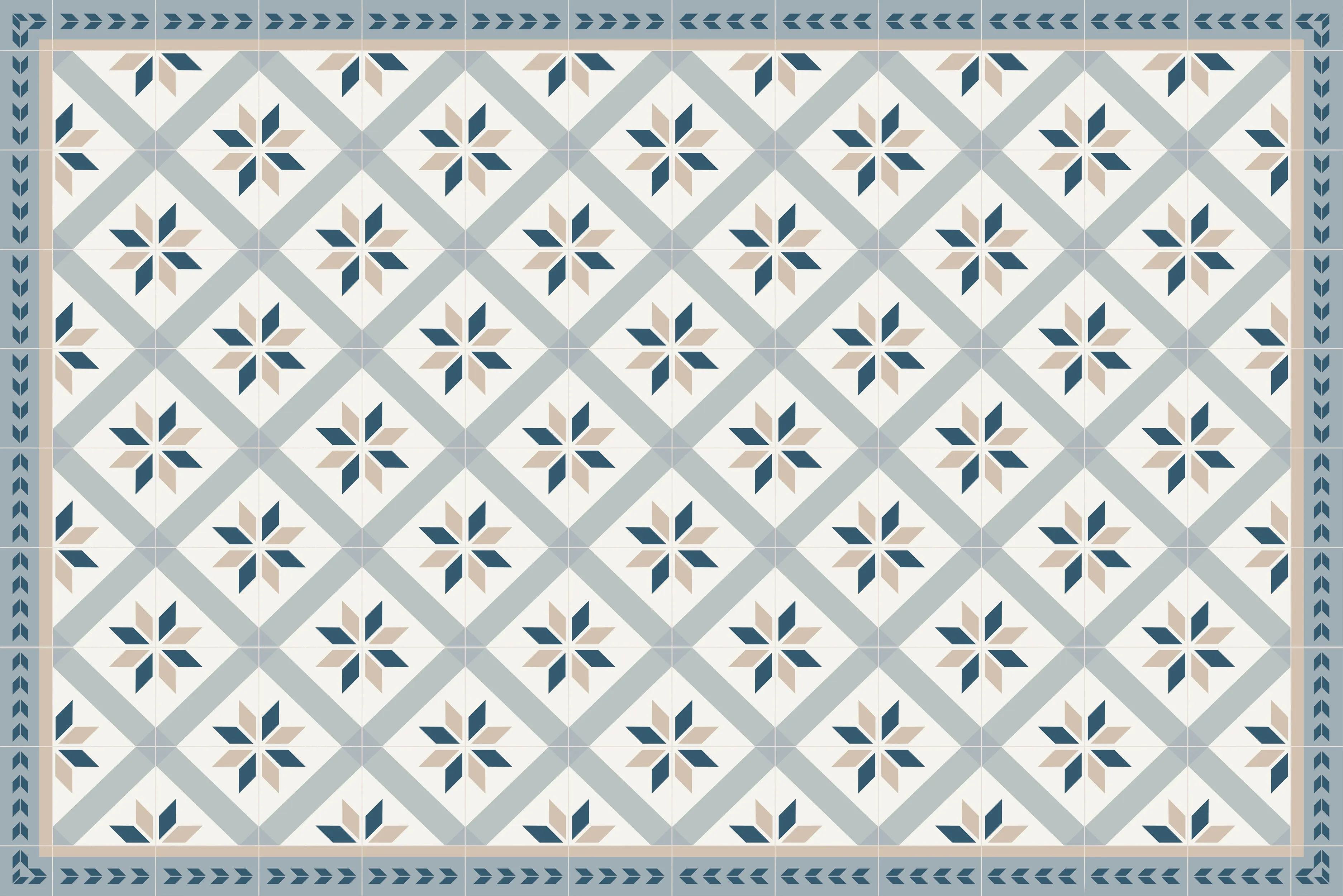 Floor Mat Tile Blue/Grey - Various Sizes