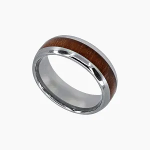 Koa Wood Tungsten Ring