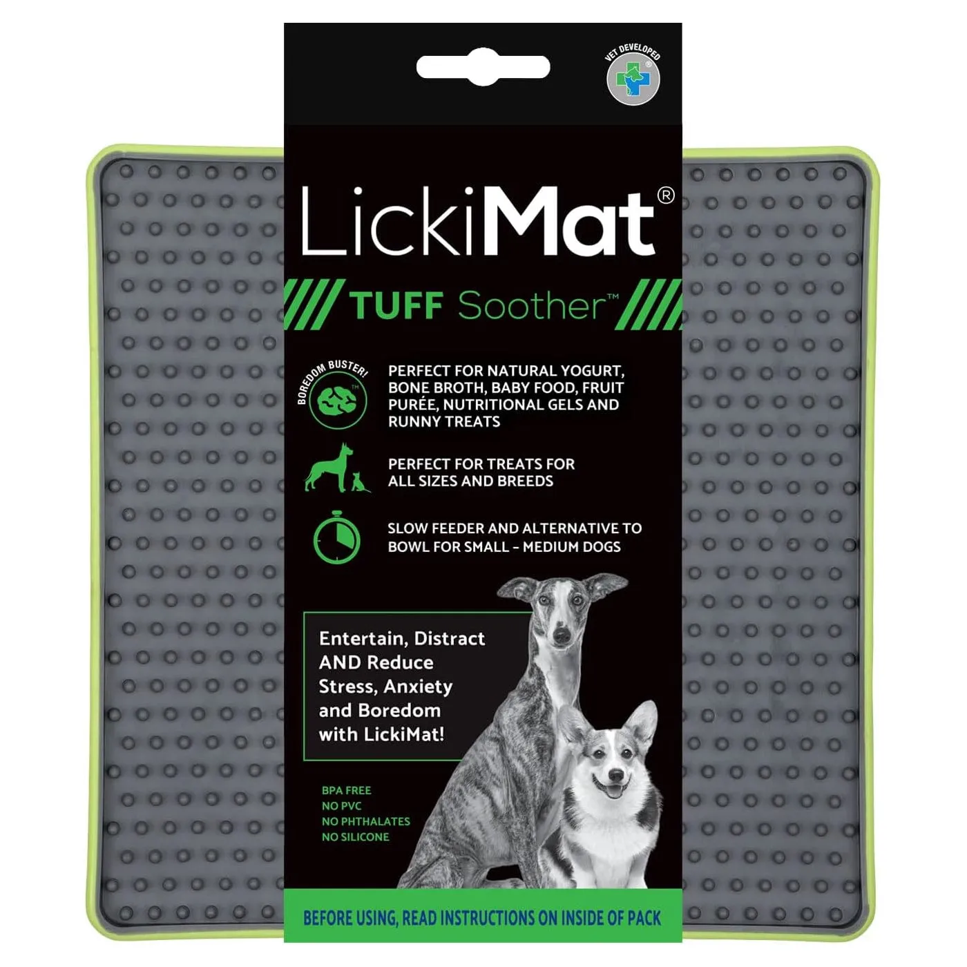 LickiMat Dog Lick Mats Slow Feeders Tuff Soother 4 Colours