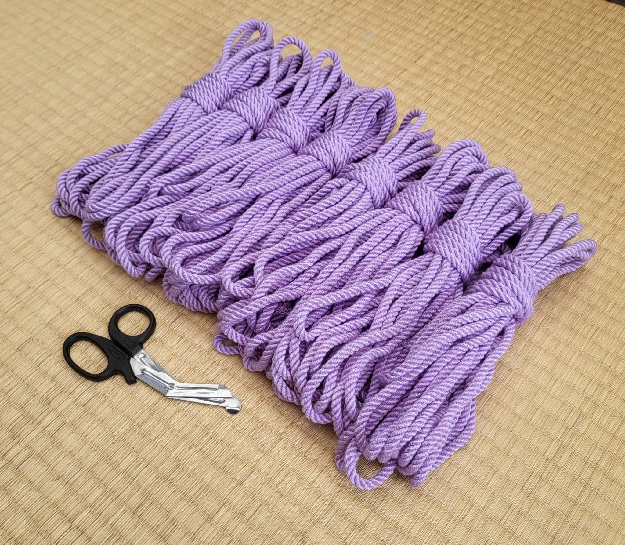 Lilac Shibari Bondage rope in super soft Bamboo