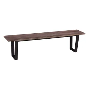 (LS) Thomas 67" wood bench with metal base - K/D by Jeffan