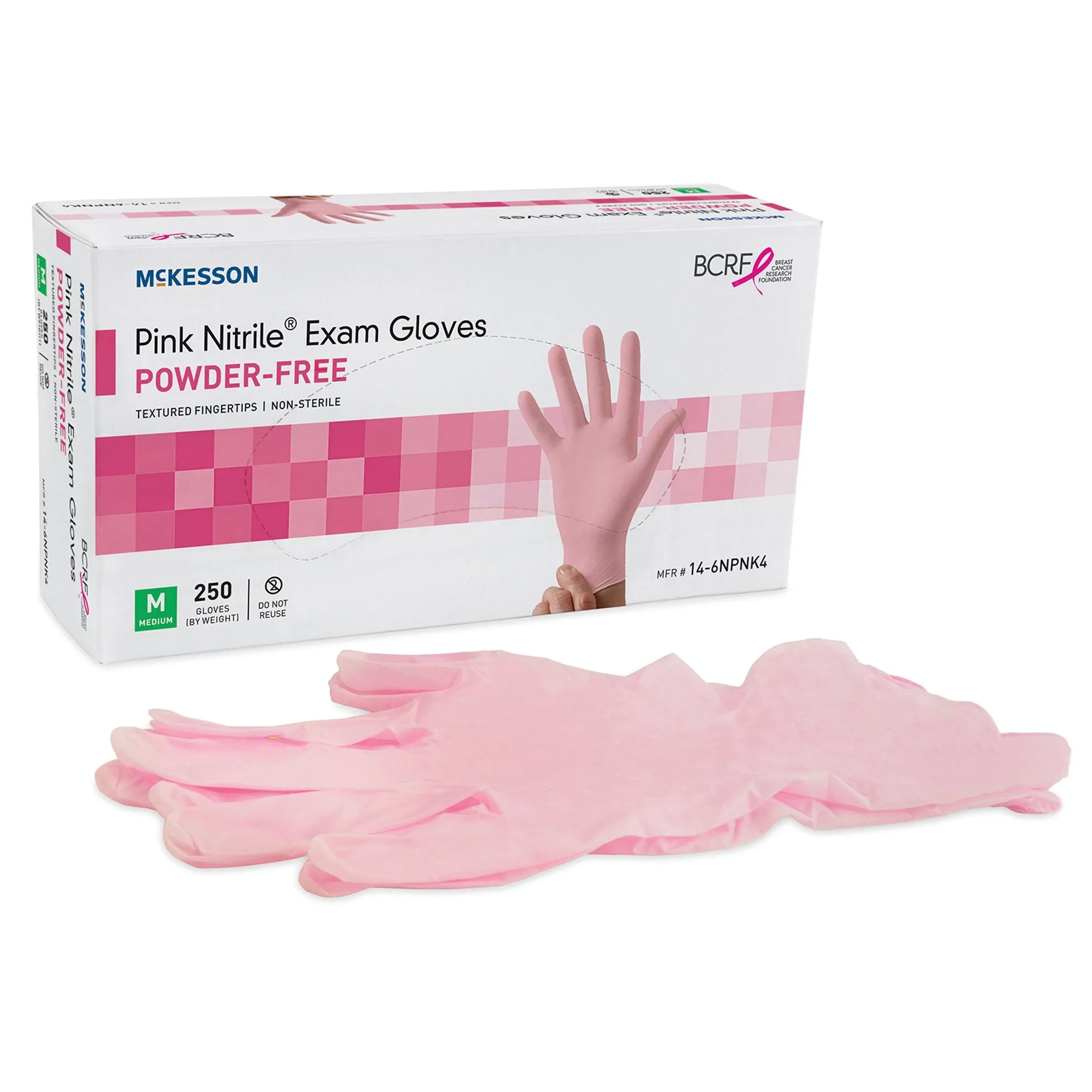 McKesson Pink Nitrile® Exam Gloves - Medium