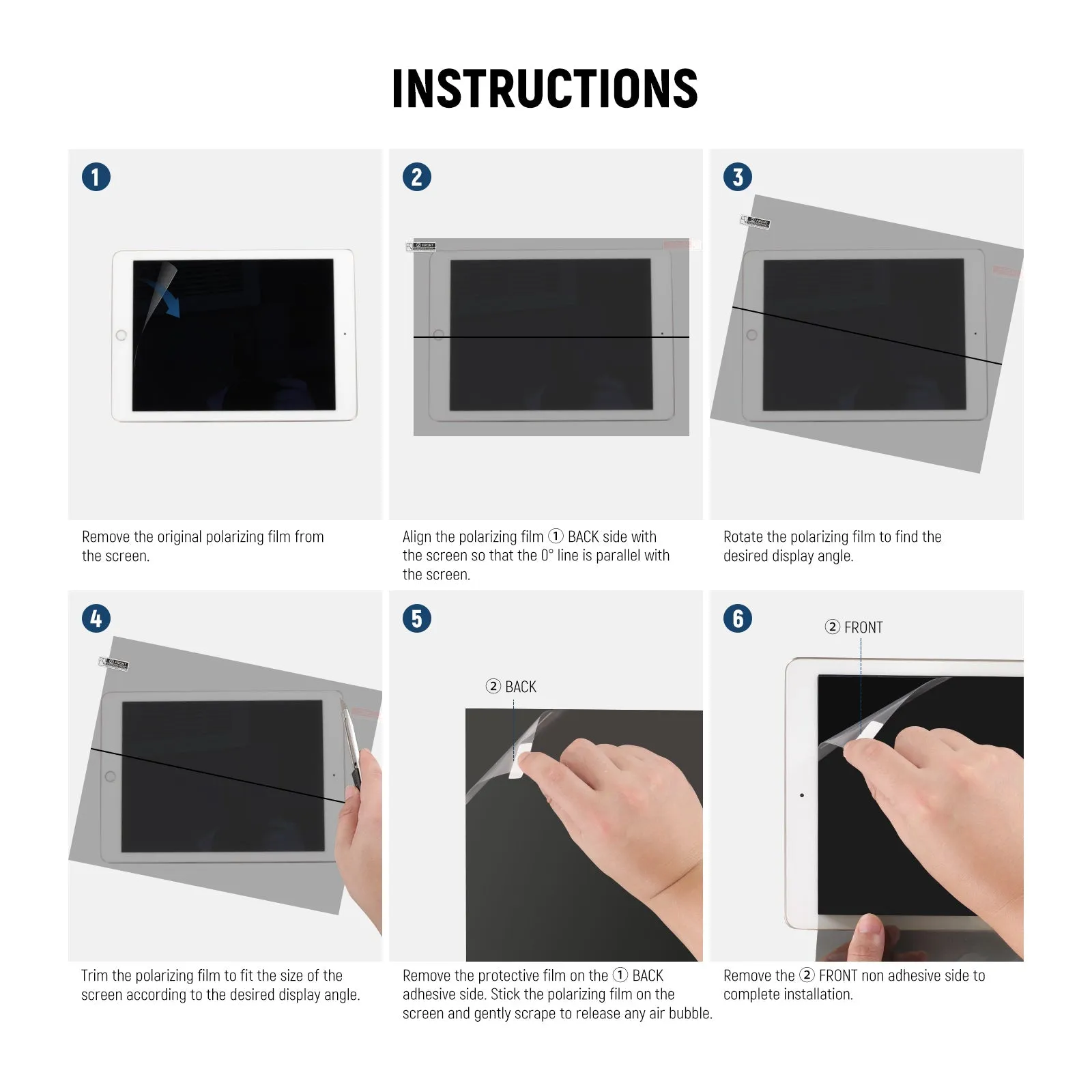 NEEWER FL-35 2PCS Linear Polarizing Film with 0° Line