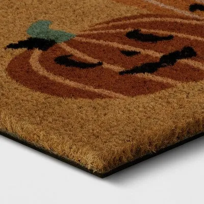 New - 1'6"x2'6" Halloween Jack O Lanterns Light-Up Coir Doormat Orange - Hyde & EEK!