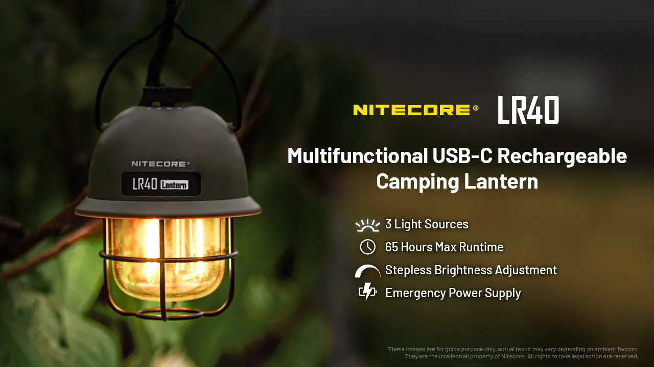 Nitecore LR40 Lantern Multifunctional USB C Rechargeable Camping Lantern