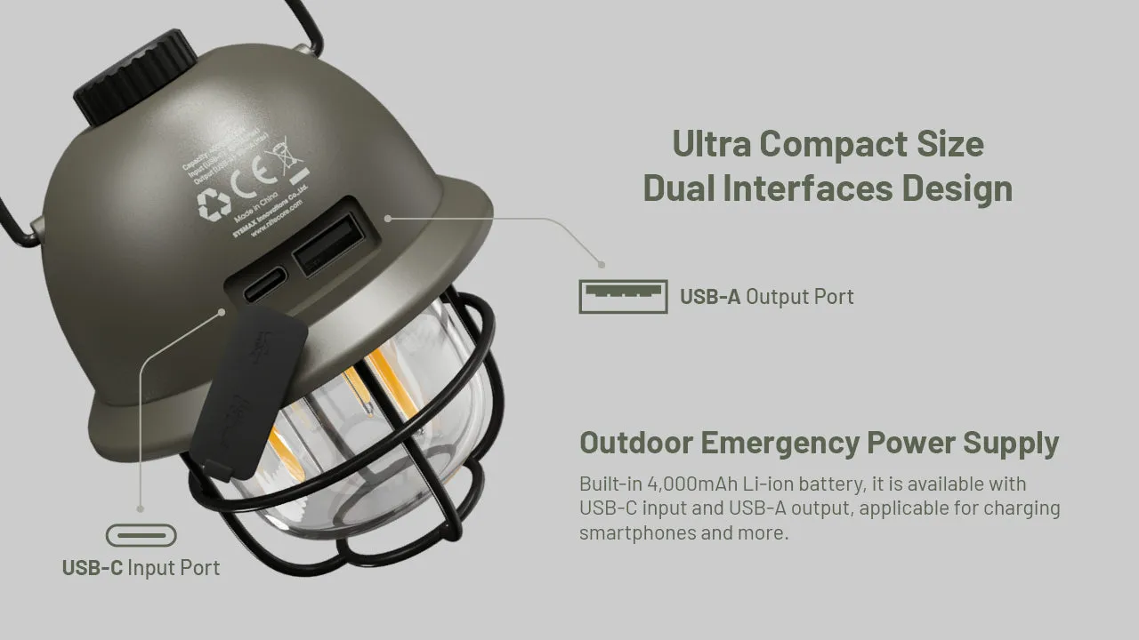 Nitecore LR40 Lantern Multifunctional USB C Rechargeable Camping Lantern