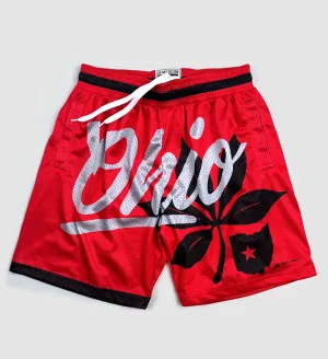 Ohio Script Red Mesh Shorts