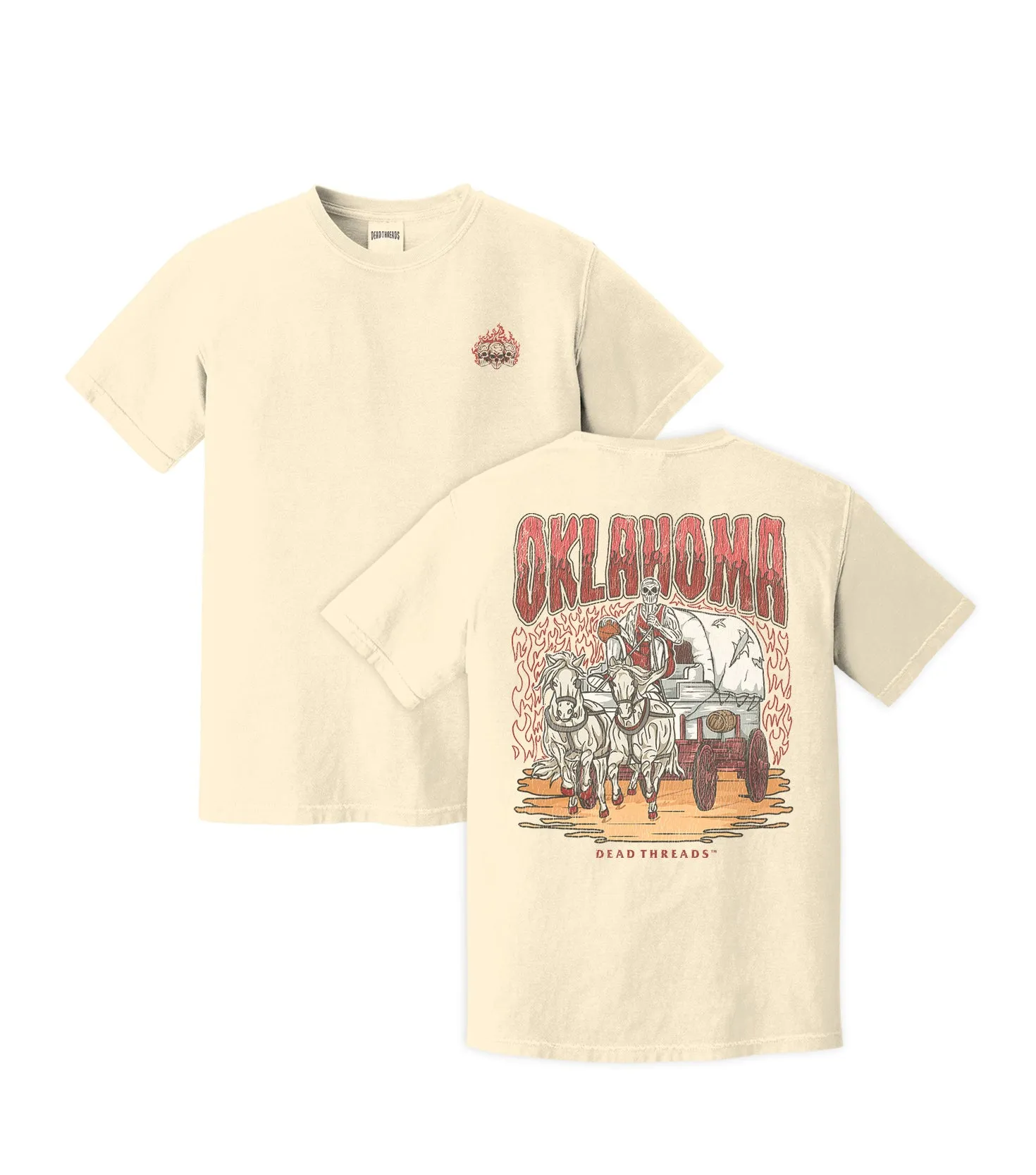 OKLAHOMA BASKETBALL - “3 SKULL” PREMIUM T-SHIRT