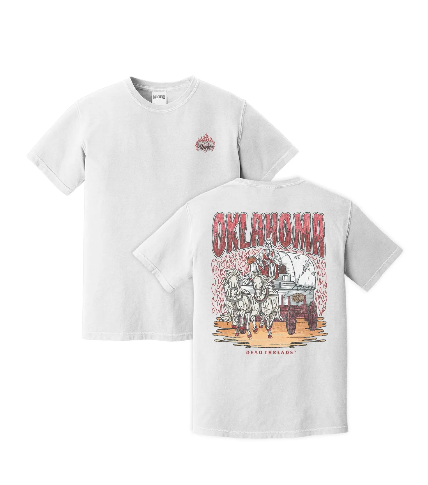 OKLAHOMA BASKETBALL - “3 SKULL” PREMIUM T-SHIRT