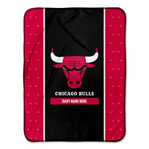 Personalized Chicago Bulls Icon Baby Pixel Fleece Blanket