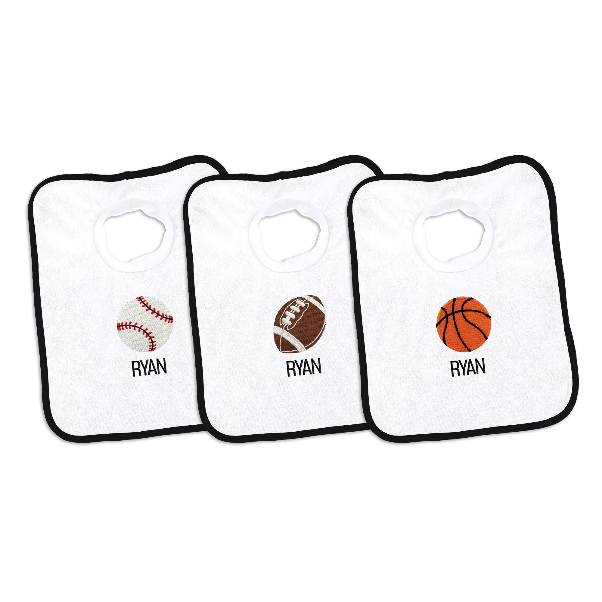 Personalized Emoji Bib - 3 Pack Sports