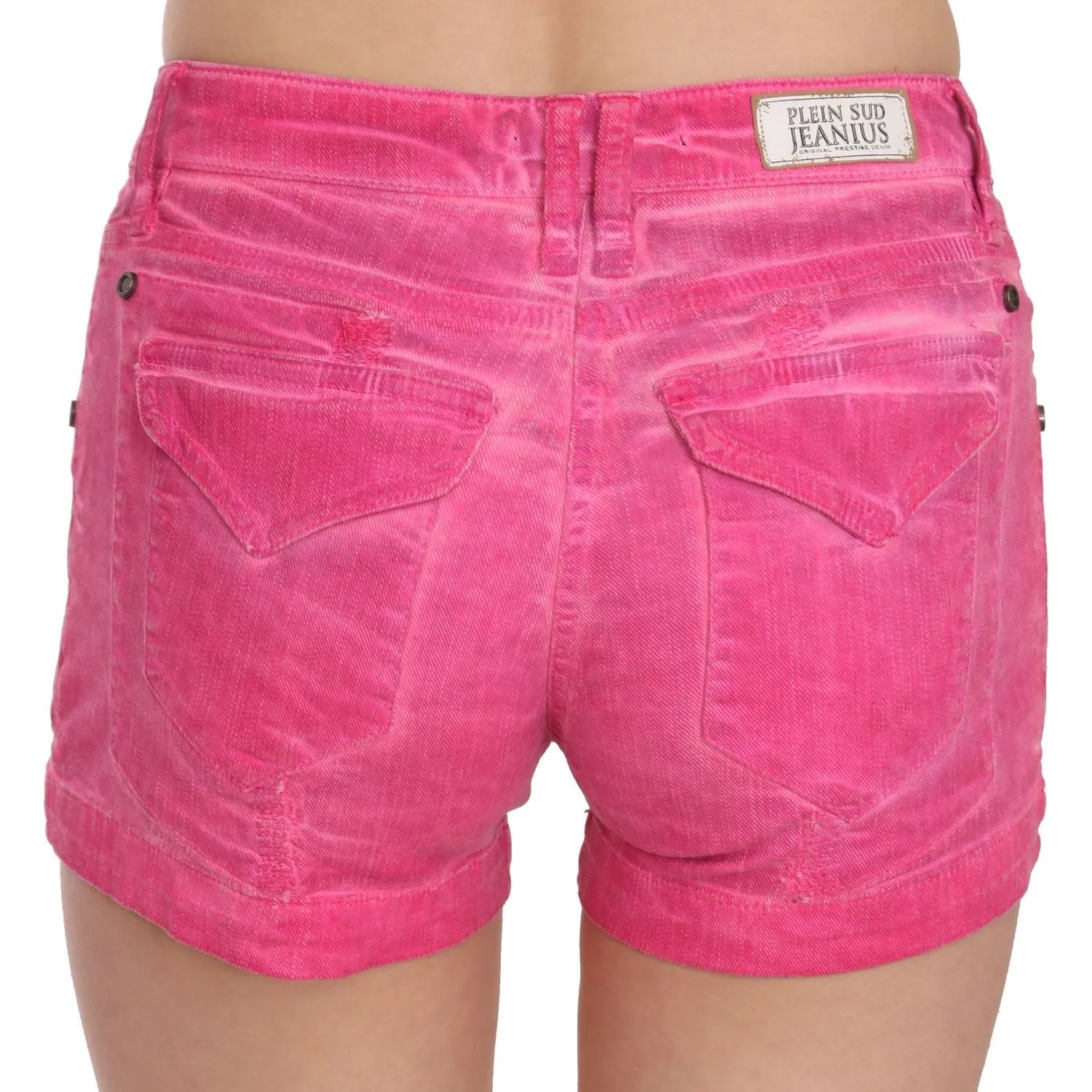 PLEIN SUD Chic Pink Mid Waist Mini Shorts