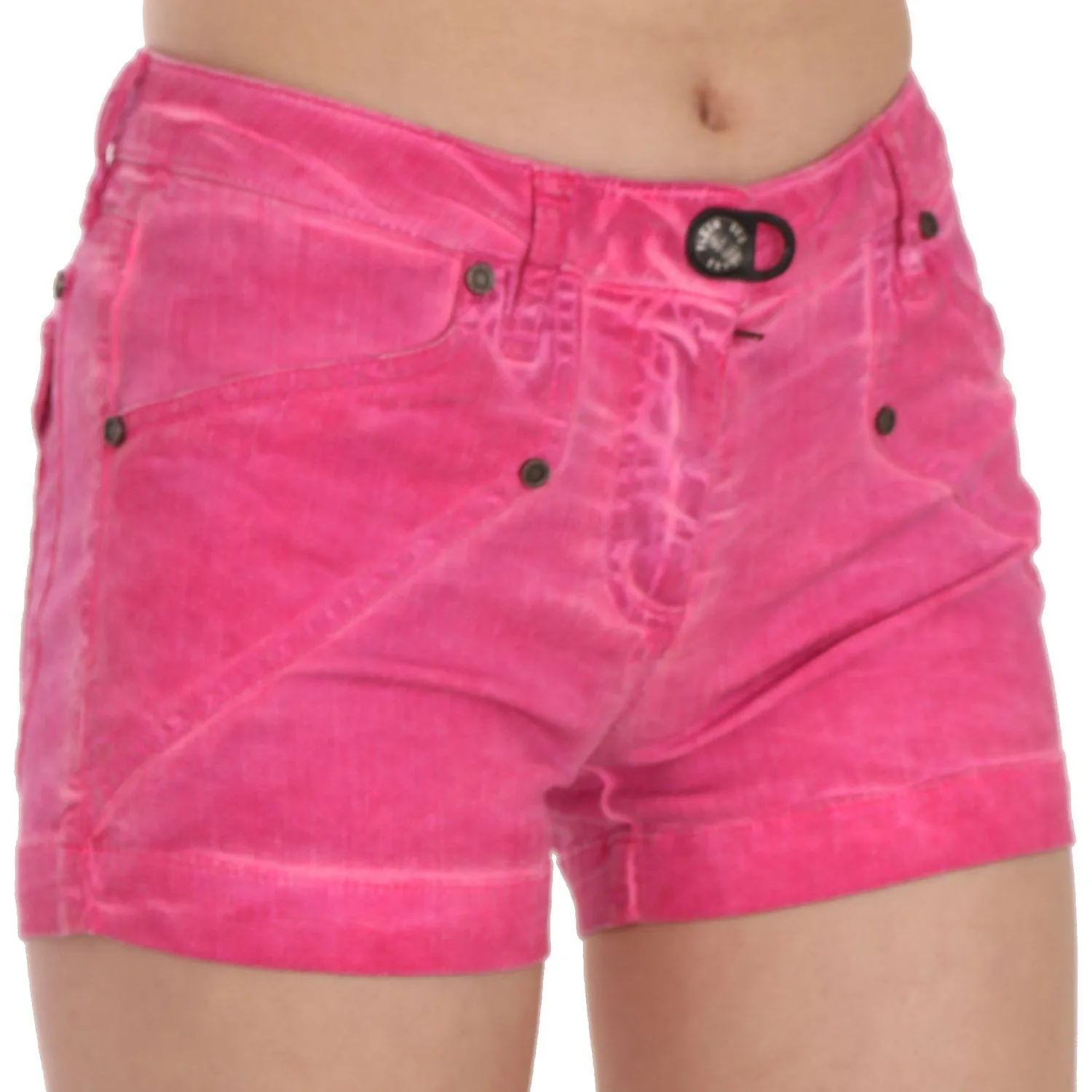 PLEIN SUD Chic Pink Mid Waist Mini Shorts