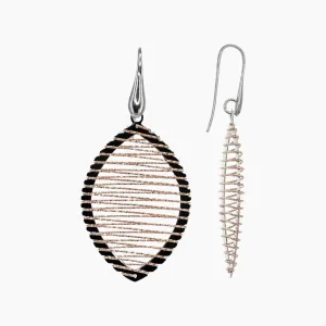 Private Collection Ellipse Wire-Wrap Earrings in Rhodium and Rose Gold Overlay