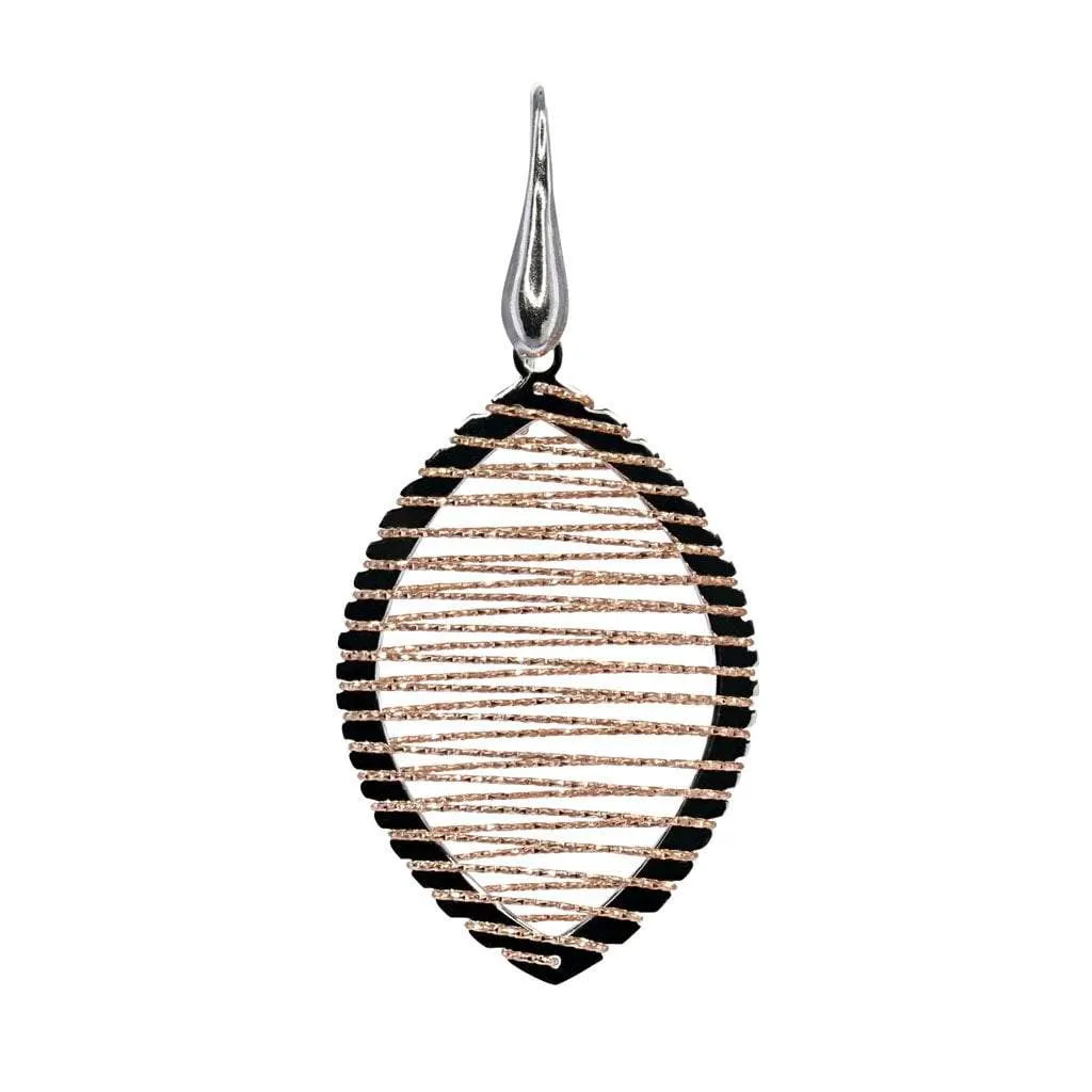 Private Collection Ellipse Wire-Wrap Earrings in Rhodium and Rose Gold Overlay